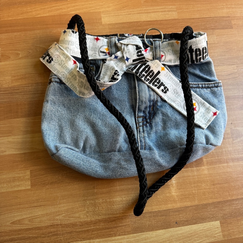 Pittsburgh Steelers denim purse handmade